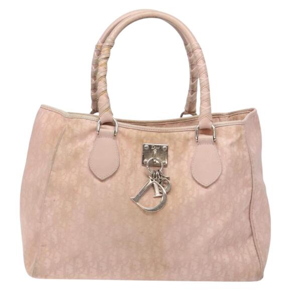 DIOR Trotter Canvas Tote Bag Pink Silver - Picture 2 of 12